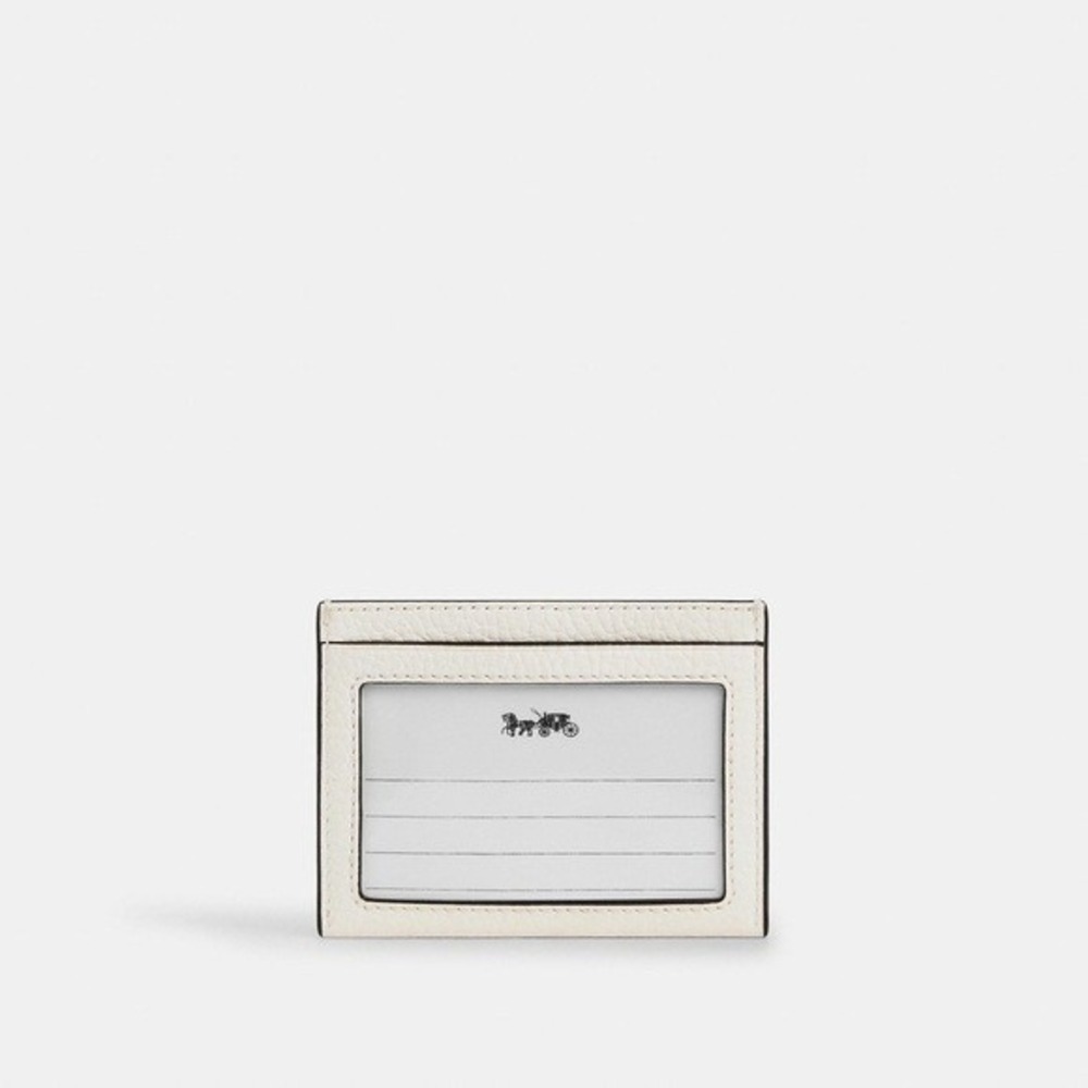 Coach Slim ID Card Case Strawberry Chalk Multi Pebble Leather CAR33 NEW - Picture 3 of 5